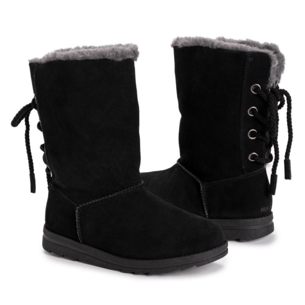 Women's Black Suede MUK LUKS Ziggy Rodeo Boots size 8